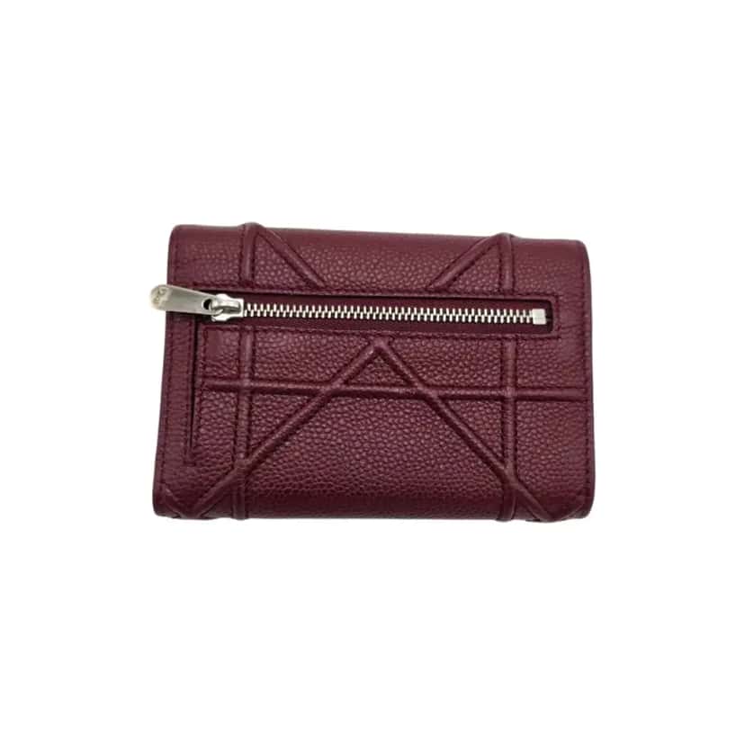 Christian Dior Elancee Trifold Wallet Burgundy Leather Very good condition - Back View