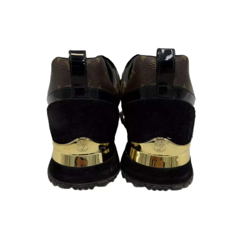 Louis Vuitton Monogram Run Away Sneakers Black Leather Very good condition - Inside View