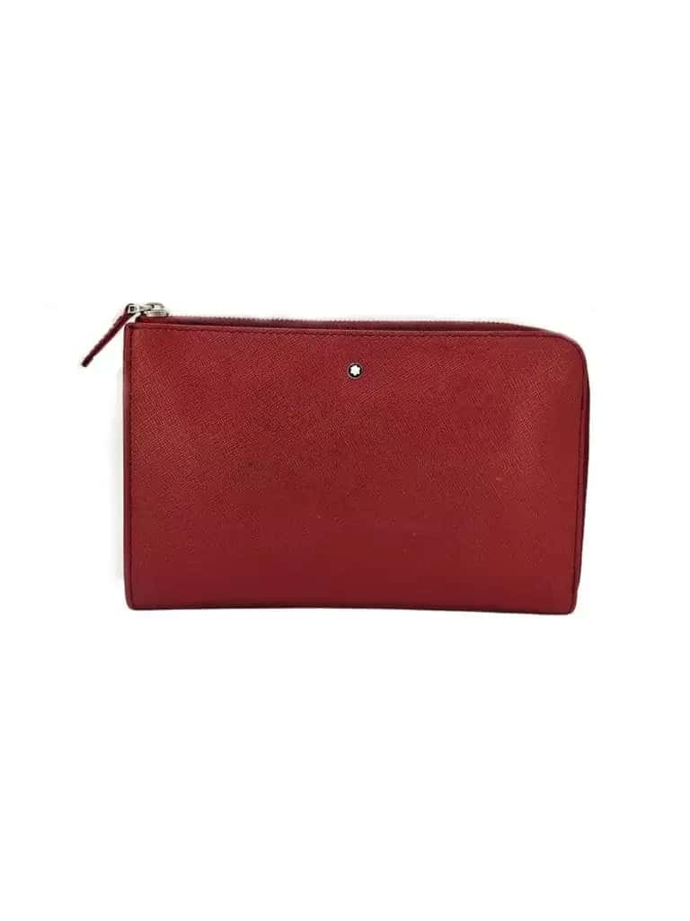 Montblanc Sartorial Zipped Pouch Red Leather Good condition - Front View