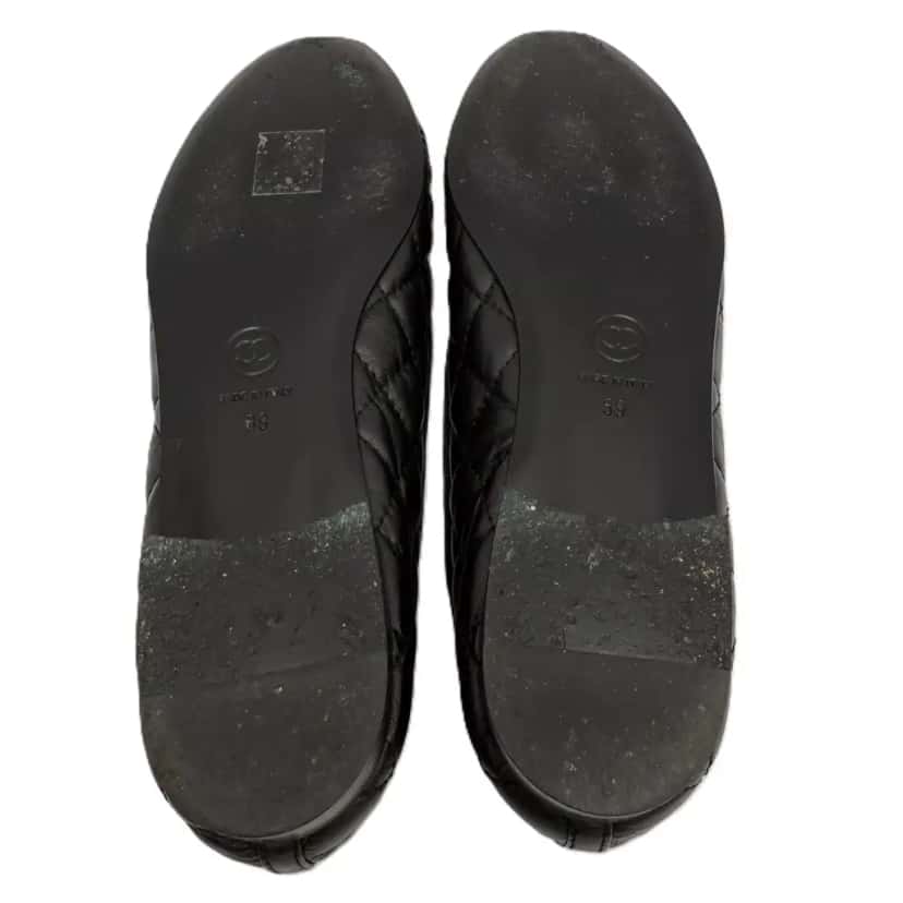 Chanel Aged Calfskin Ballerina Flats Black Leather Very good condition - Model View