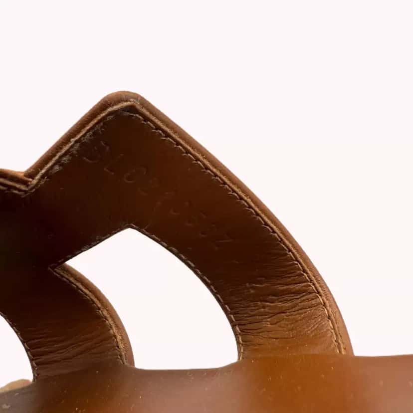 Hermès Femme Oran V Sandals Brown Leather Good condition - Inside View