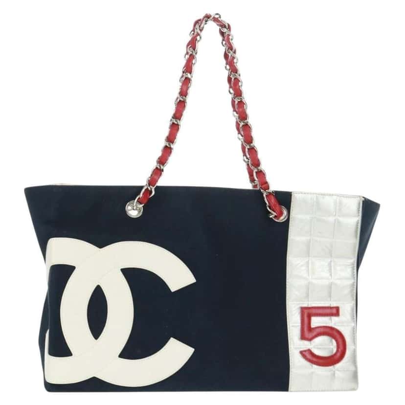 Chanel No.5 Tote Navy Canvas Good condition - Front View