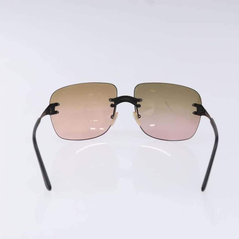 Chanel CHANEL Logo Sunglasses Eye Wear Brown Plastic Good condition - Back View
