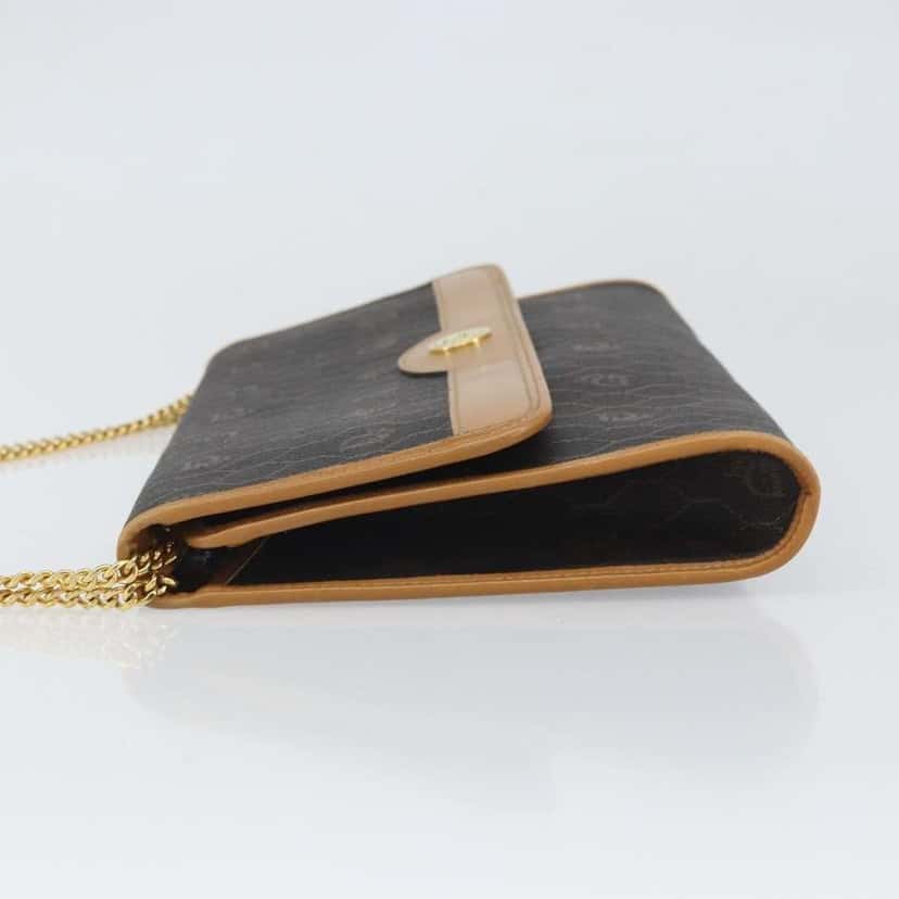 Christian Dior Vintage Honeycomb chain Black Canvas Good condition - Model View