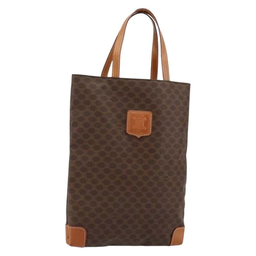 Celine Vintage Macadam Tote bag Brown Canvas Good condition - Front View