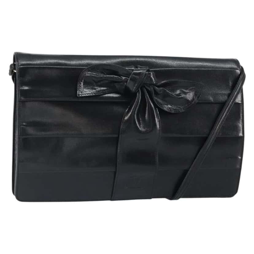 Valentino Garavani Bow Crossbody Bag Black Leather Good condition - Front View