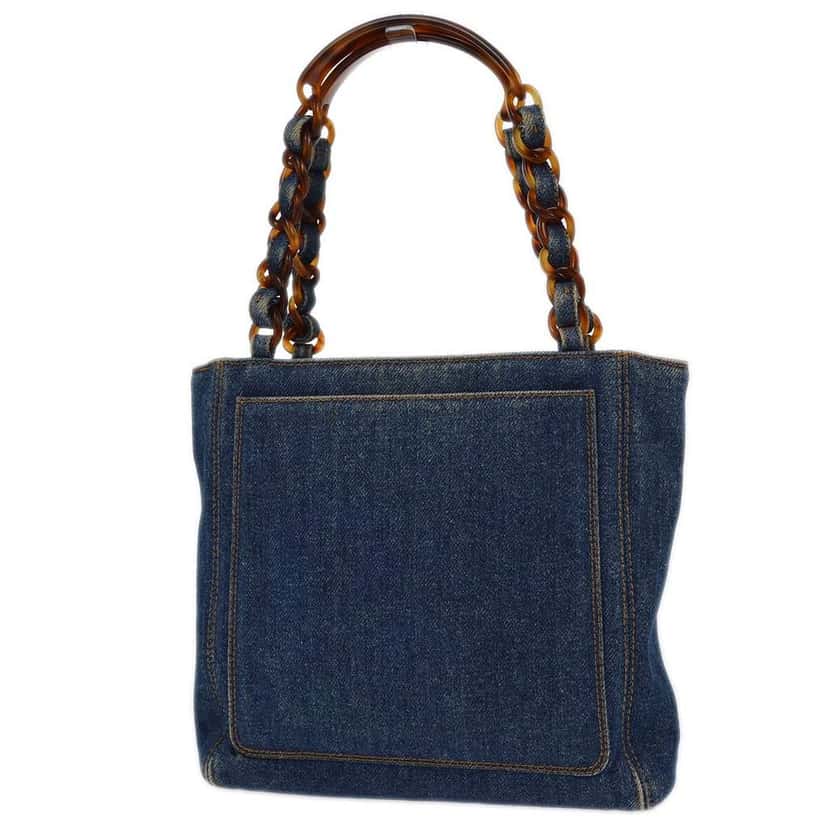 Chanel Vintage Resin Chain Tote Blue Good condition - Back View