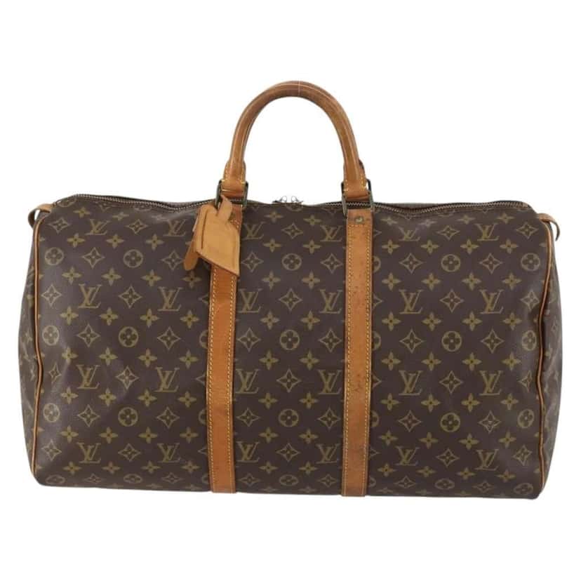 Louis Vuitton Keepall Bag Brown Canvas Good condition - Front View