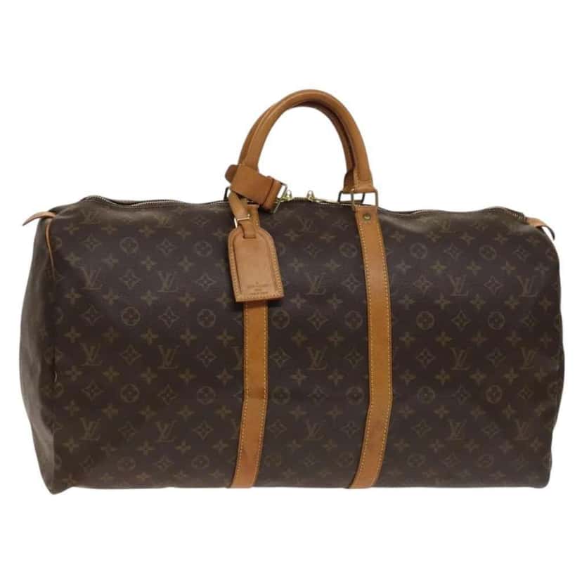 Louis Vuitton Keepall Bag Brown Canvas Fair condition - Front View