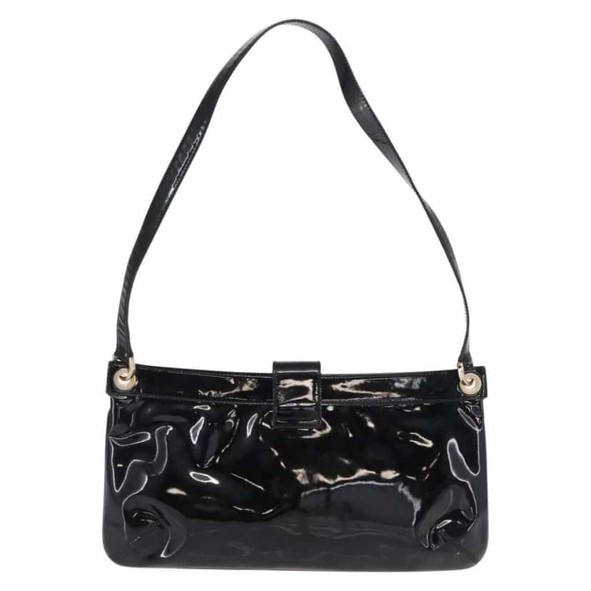 Salvatore Ferragamo Gancini Shoulder Bag Black Good condition - Back View