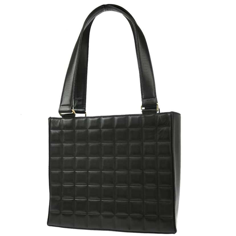 Chanel Chocolate Bar CC Tote Black Leather Good condition - Back View