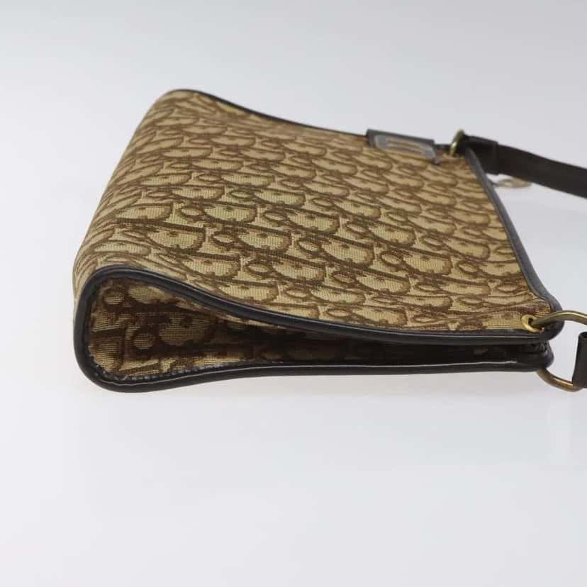 Christian Dior Vintage Trotter Shoulder Bag Brown Canvas Good condition - Inside View