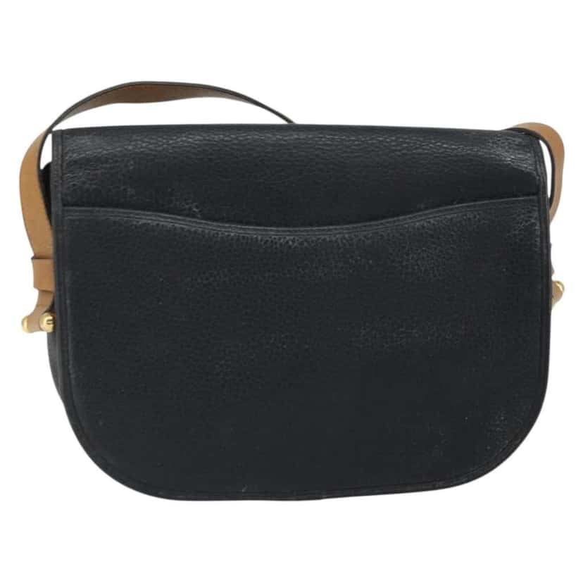 Christian Dior Vintage Shoulder Bag Black Leather Fair condition - Back View