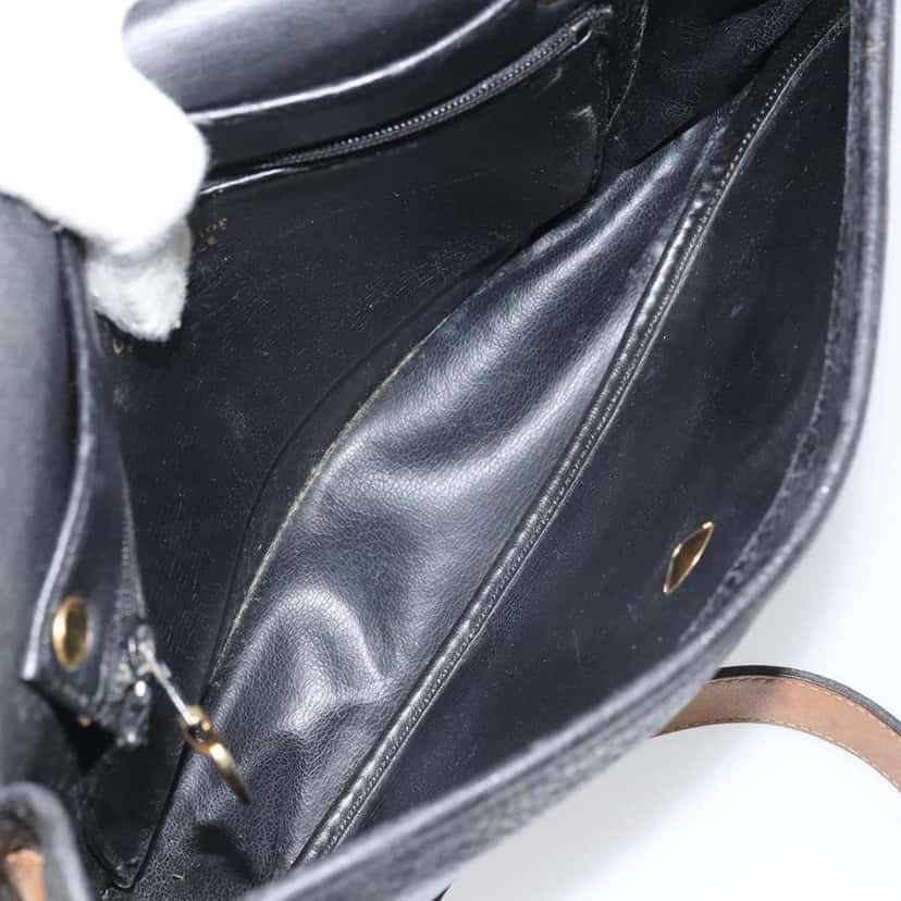 Christian Dior Vintage Shoulder Bag Black Leather Fair condition - Box View