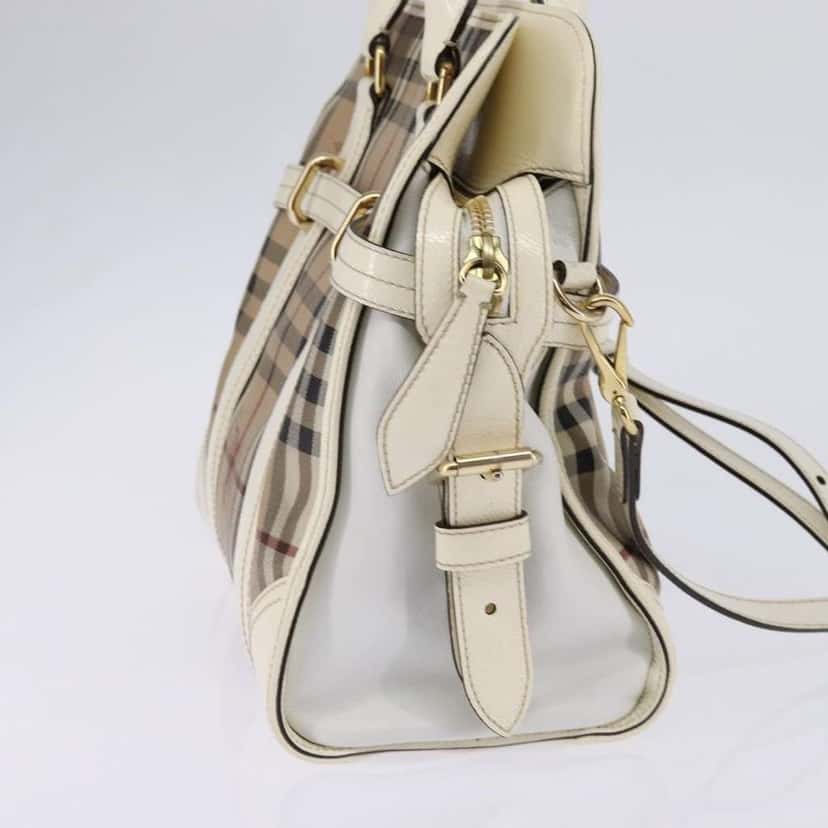 Burberry Minford Satchel Beige Canvas Good condition - Model View
