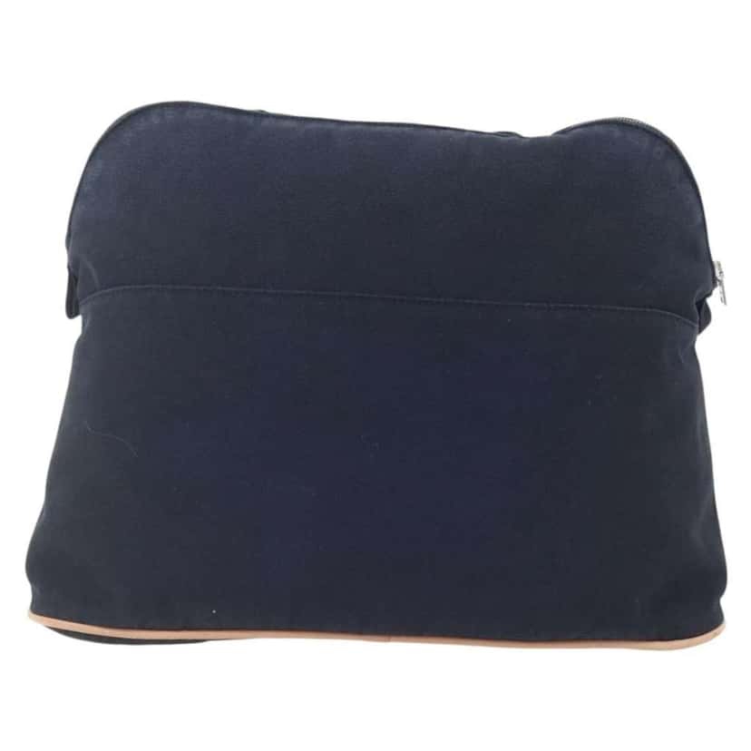 Hermès Bolide Travel Pouch Navy Canvas Good condition - Back View