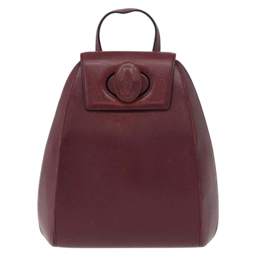 Cartier Happy birthday backpack Burgundy Leather Good condition - Front View
