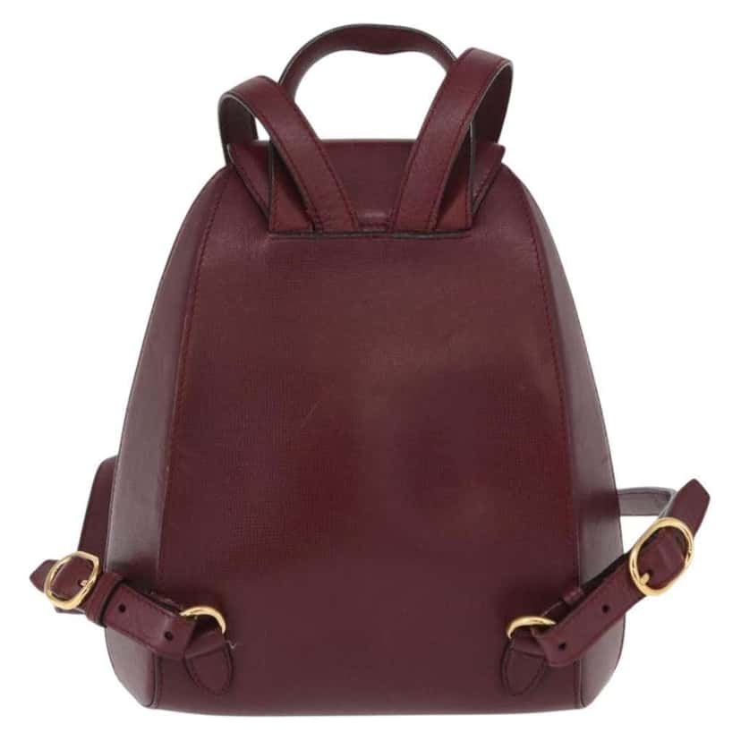 Cartier Happy birthday backpack Burgundy Leather Good condition - Back View