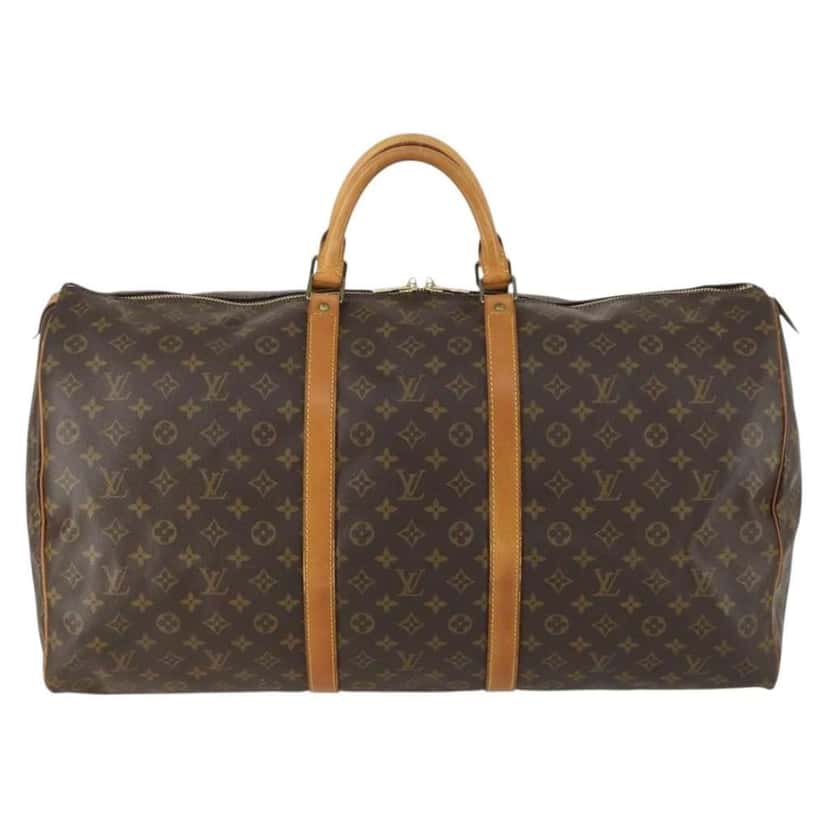 Louis Vuitton Keepall Bag Brown Canvas Fair condition - Front View