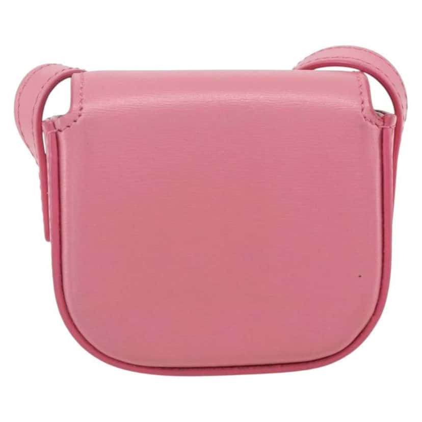 Celine Triomphe Shoulder Bag Pink Leather Good condition - Back View