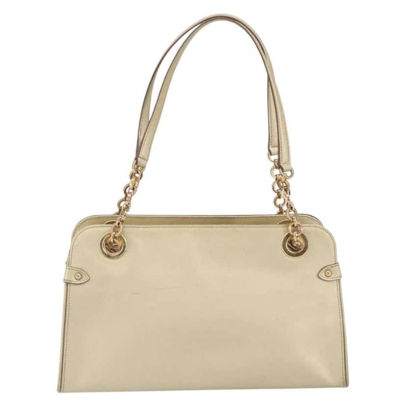 Salvatore Ferragamo Gancini handbag Gold Leather Good condition - Back View