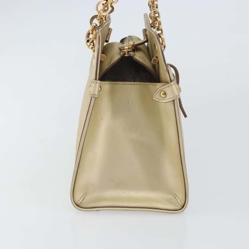 Salvatore Ferragamo Gancini handbag Gold Leather Good condition - Inside View