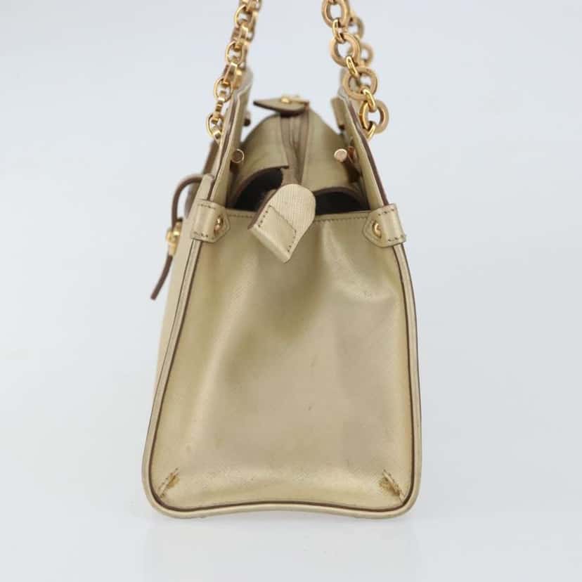 Salvatore Ferragamo Gancini handbag Gold Leather Good condition - Model View
