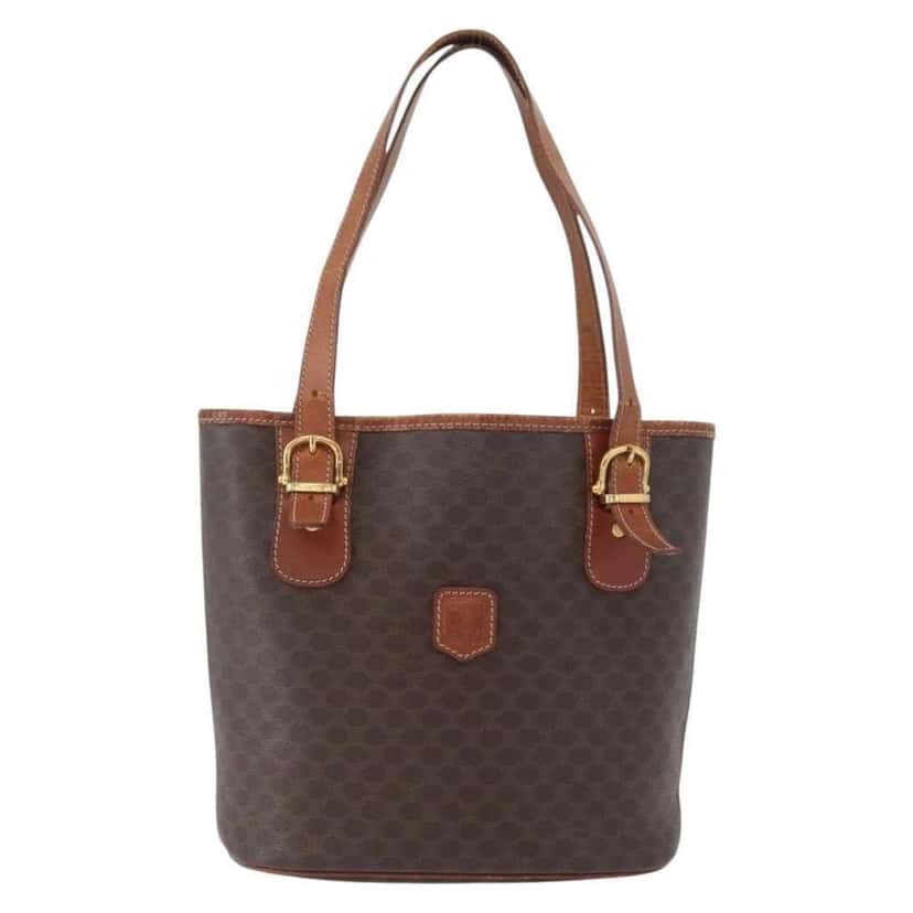 Celine Vintage Macadam Tote bag Brown Canvas Fair condition - Front View