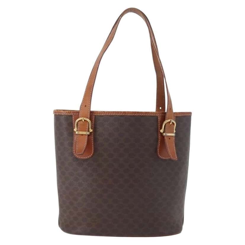 Celine Vintage Macadam Tote bag Brown Canvas Fair condition - Back View