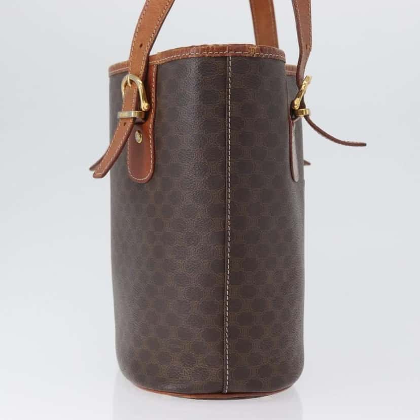 Celine Vintage Macadam Tote bag Brown Canvas Fair condition - Model View