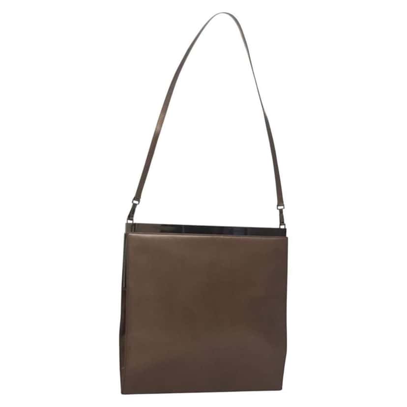 Gucci Vintage Shoulder Bag Brown Leather Good condition - Front View