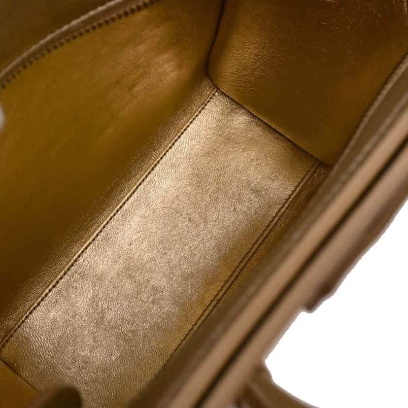 Celine Luggage Bag Gold Leather Good condition - Inside View