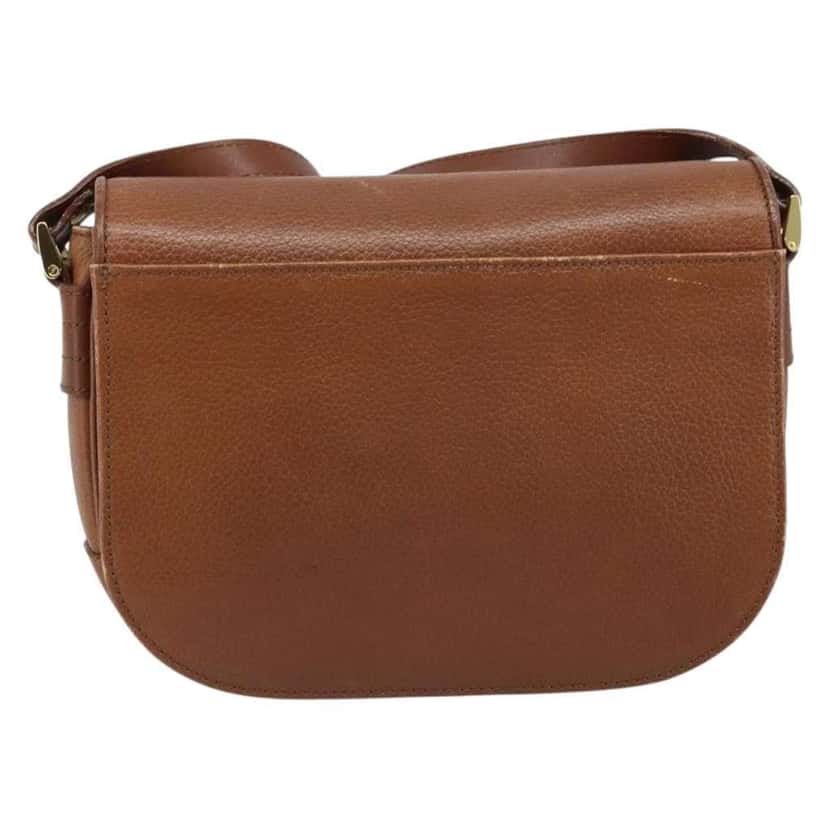 Burberry Flap Shoulder Bag Brown Leather Good condition - Back View