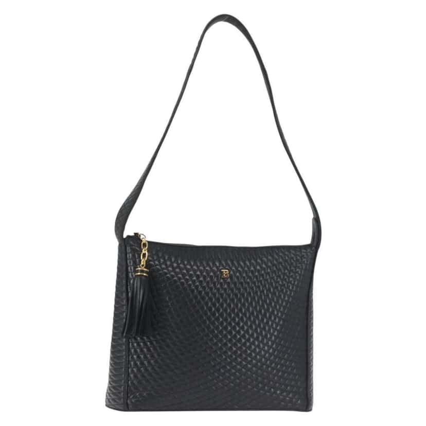 Bally Vintage Shoulder Bag Navy Leather Good condition - Front View