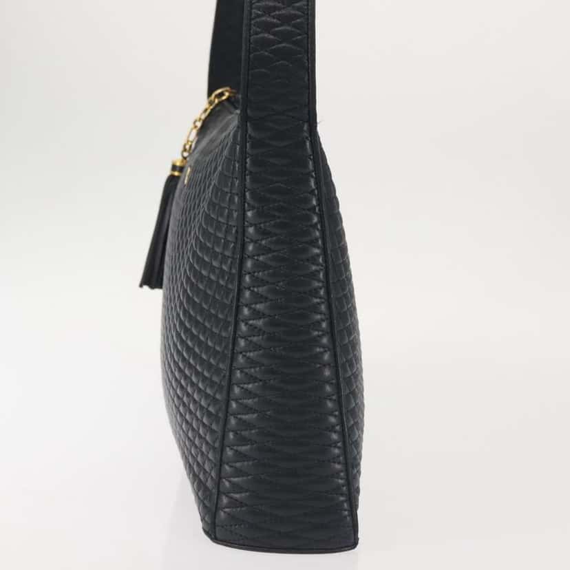 Bally Vintage Shoulder Bag Navy Leather Good condition - Inside View