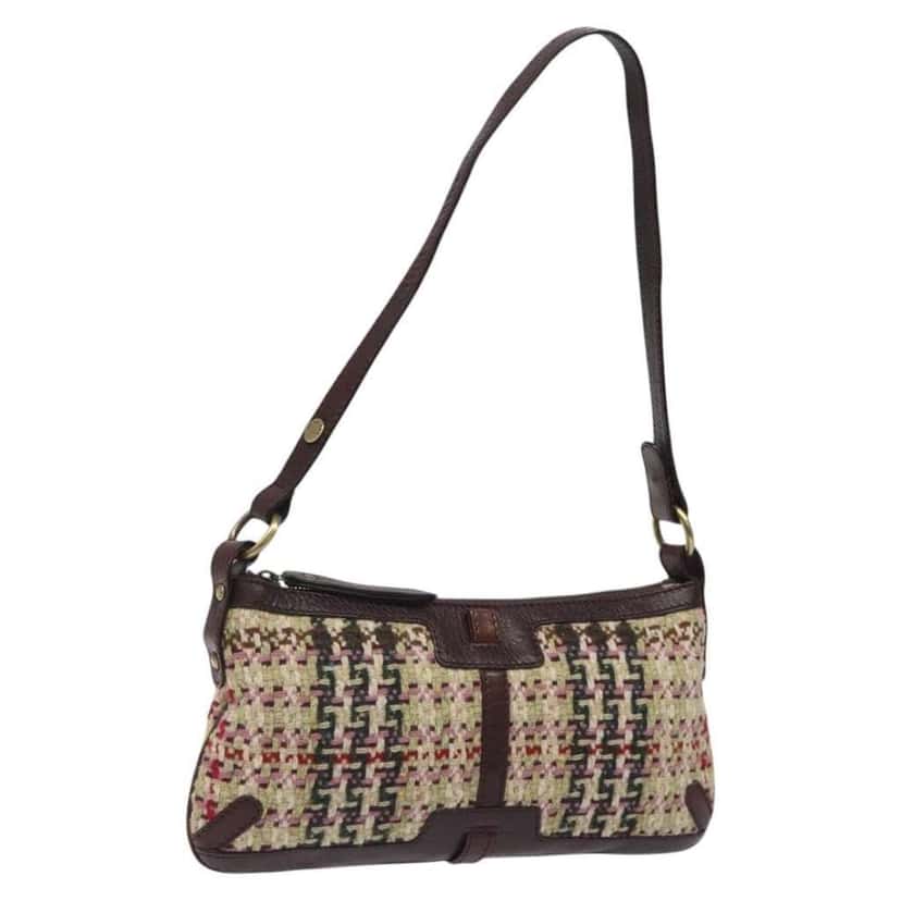 Burberry Vintage Shoulder Bag Beige Wool Good condition - Front View