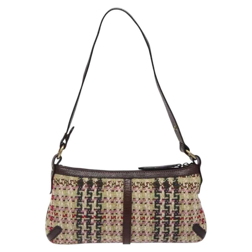 Burberry Vintage Shoulder Bag Beige Wool Good condition - Back View