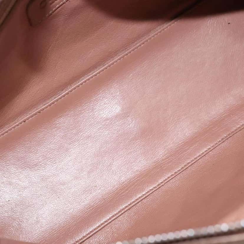 Chanel Embossed Logo Bowler Bag Beige Leather Good condition - Box View