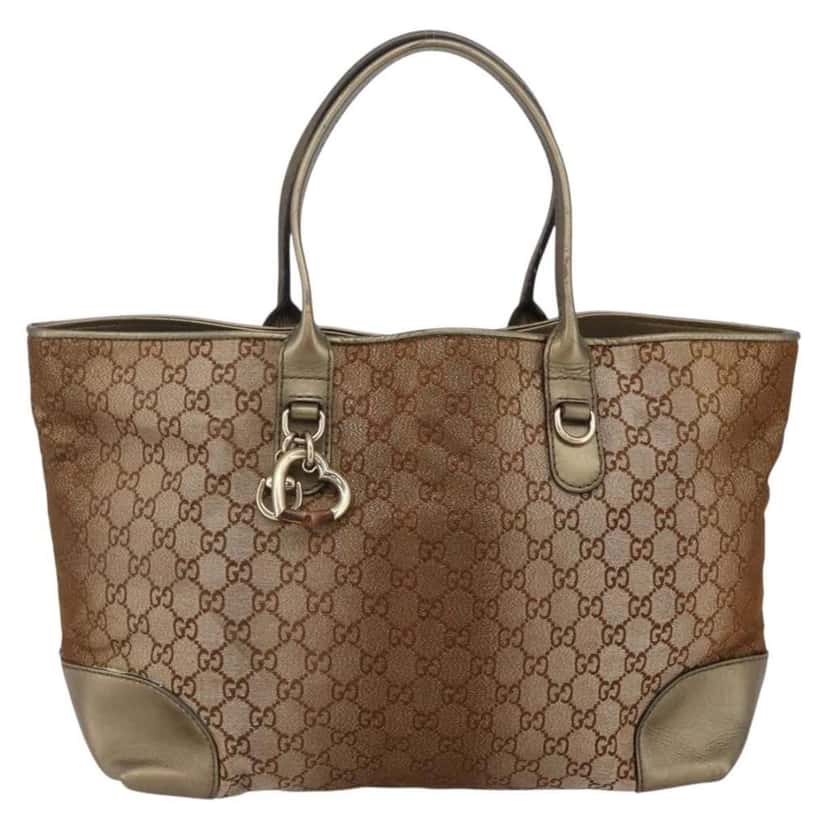 Gucci Heart Bit Open Tote Beige Canvas Good condition - Front View