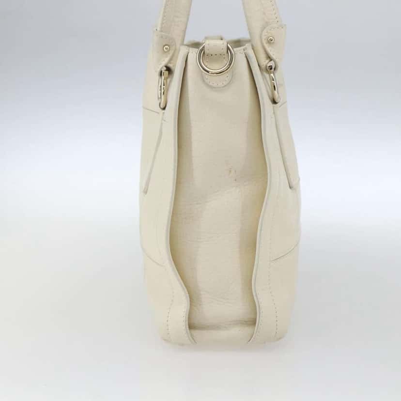 Salvatore Ferragamo Gancini handbag White Leather Good condition - Inside View
