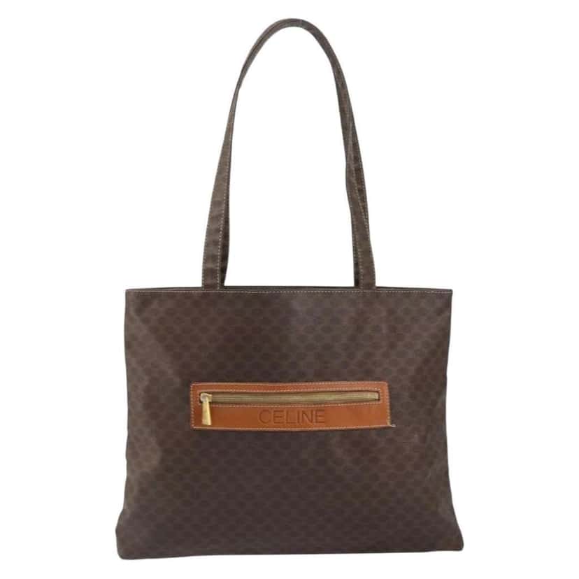 Celine Vintage Macadam Tote bag Brown Canvas Good condition - Front View