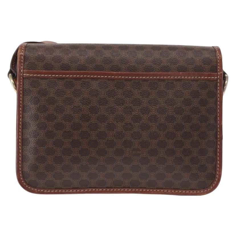 Celine Vintage Macadam Shoulder Bag Brown Canvas Good condition - Back View