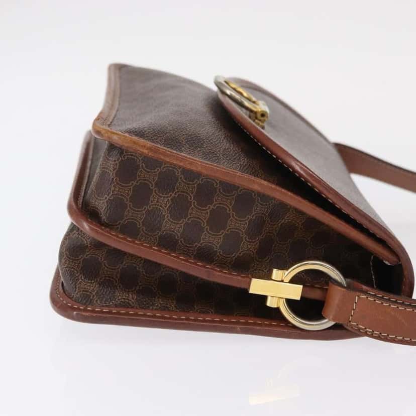 Celine Vintage Macadam Shoulder Bag Brown Canvas Good condition - Inside View