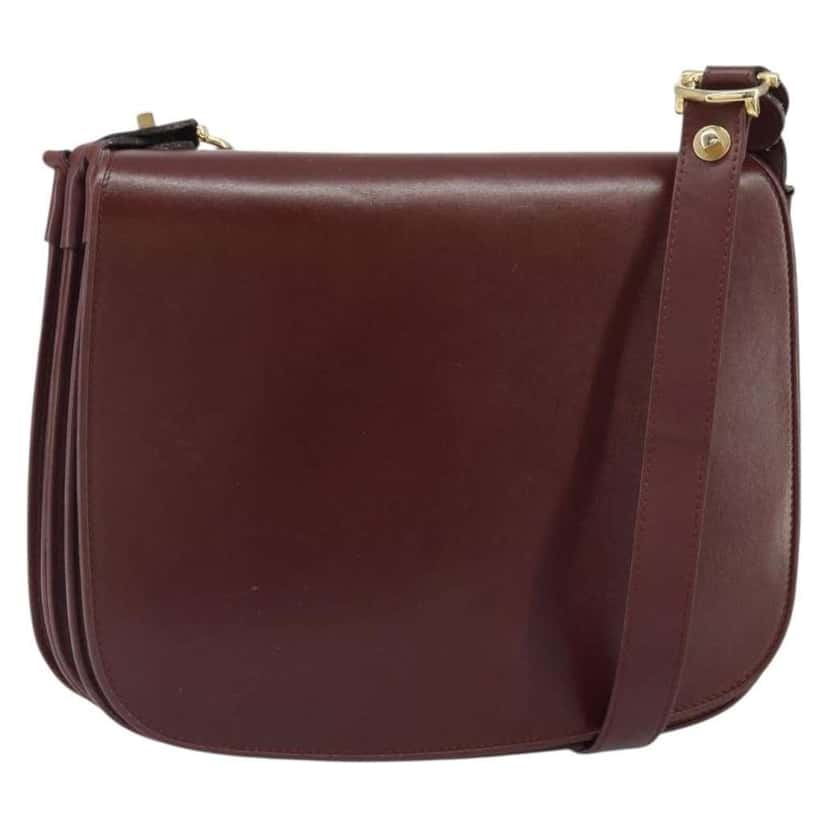 Cartier Must de Cartier Shoulder Bag Burgundy Leather Good condition - Front View