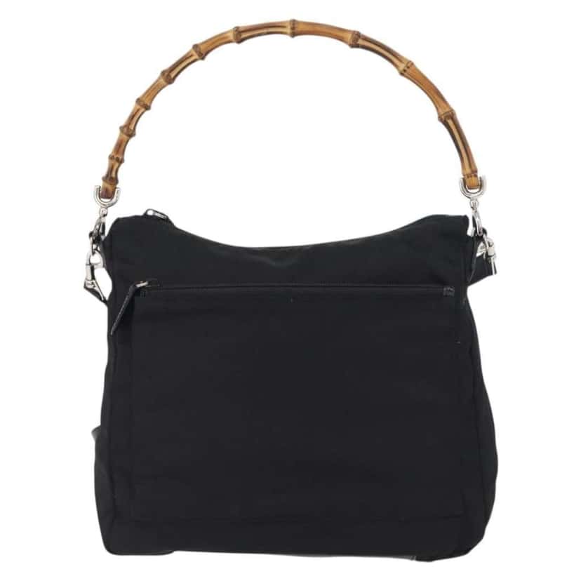 Gucci Vintage Bamboo Shoulder Bag Black Good condition - Back View