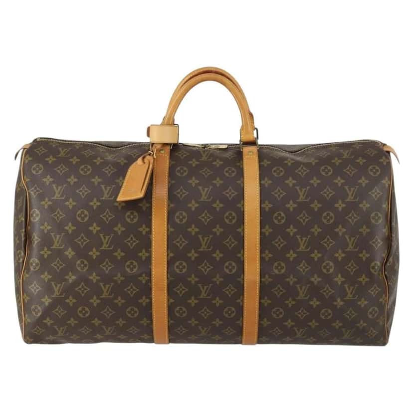 Louis Vuitton Keepall Bag Brown Canvas Good condition - Front View