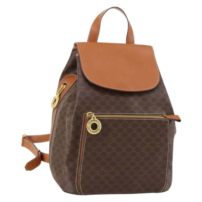 Celine Vintage Macadam Backpack Brown Canvas Good condition - Front View