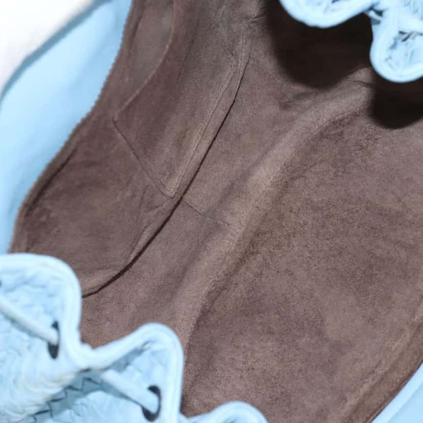 Bottega Veneta Intrecciato Shoulder bag Blue Leather Good condition - Box View