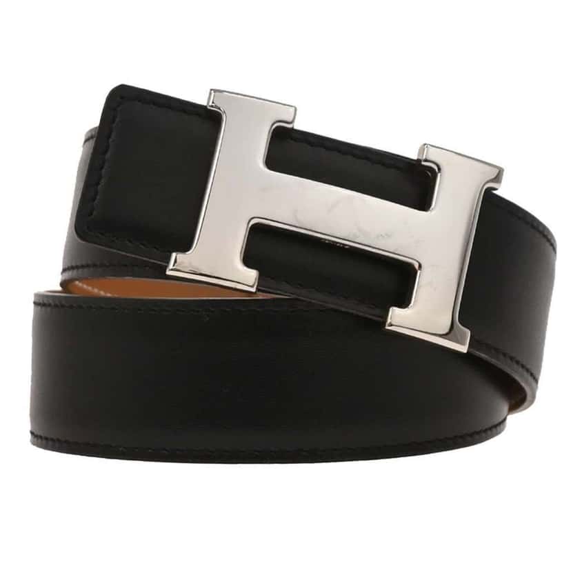 Hermès Constance Reversible Belt Black Leather Good condition - Front View