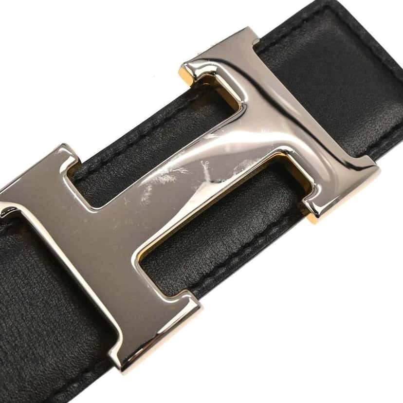 Hermès Constance Reversible Belt Black Leather Good condition - Model View